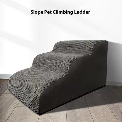 Gray Removable Dog Stairs | Washable Pet Ramp for Small & Medium Dogs | Teddy, Puppy & Senior Dog Friendly Sofa & Bed Steps