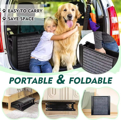 Foldable Felt Dog Car Ramp | Portable Non-Slip Pet Ladder for SUVs, Trucks & Indoor Use