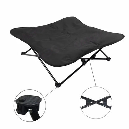 Foldable Elevated Dog Bed | Washable Oxford Cloth Pet Cot | Sturdy Iron Frame Dog Lounger for Indoor & Outdoor Use