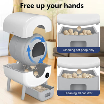 Smart Automatic Cat Litter Box | Self-Cleaning Large Cat Toilet | APP Remote Control &amp; Hygiene Monitoring