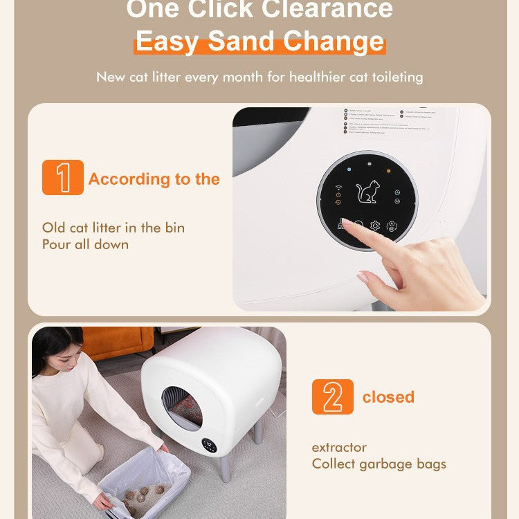 Smart Automatic Cat Litter Box | Self-Cleaning Large Cat Toilet | APP Remote Control &amp; Hygiene Monitoring