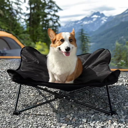 Foldable Elevated Dog Bed | Washable Oxford Cloth Pet Cot | Sturdy Iron Frame Dog Lounger for Indoor & Outdoor Use