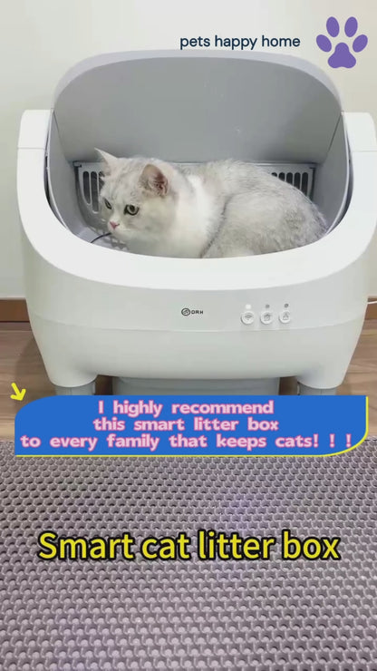 APP Smart Automatic Cat Litter Box | Large Semi-Enclosed Drawer Design | Odor Control &amp; Self-Cleaning Cat Toilet