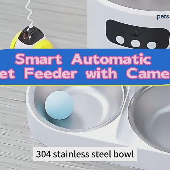 Smart Automatic Pet Feeder with Camera | APP Control, HD Video, Timed Feeding | 4L Cat & Dog Food Dispenser