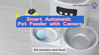 Smart Automatic Pet Feeder with Camera | APP Control, HD Video, Timed Feeding | 4L Cat & Dog Food Dispenser