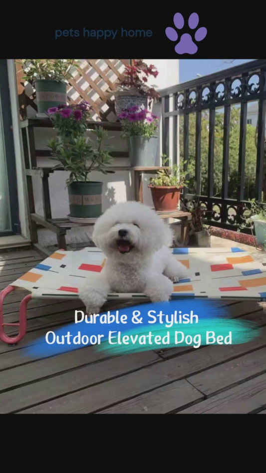 U-Shaped Luxury Outdoor Elevated Dog Bed | High-Weight Capacity, Breathable Oxford Fabric | Waterproof, Non-Slip Pet Bed for Dogs of All Sizes | Multi-Color Design