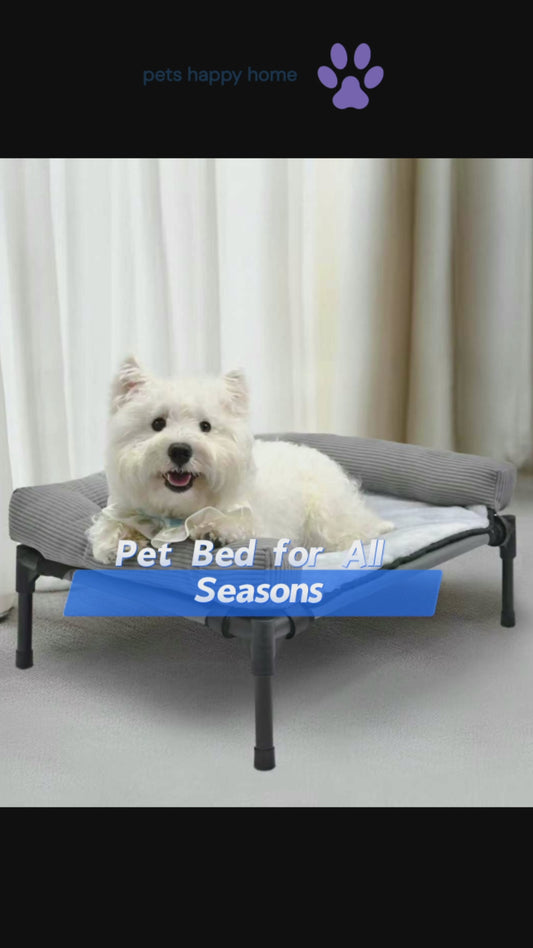 Winter Warmth Elevated Dog Bed with Detachable Pillow | Washable, Waterproof Pet Bed for Cold Weather | Elevated Pet Bed for All Sizes