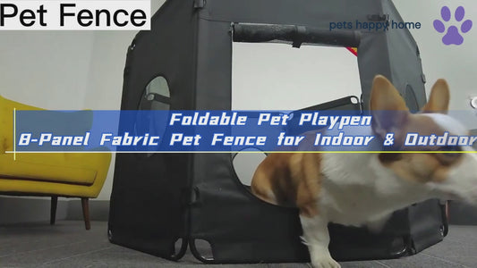 8-Panel Foldable Pet Playpen | No Drill, Removable Fabric Pet Fence | Indoor & Outdoor Use | Easy Setup & Storage