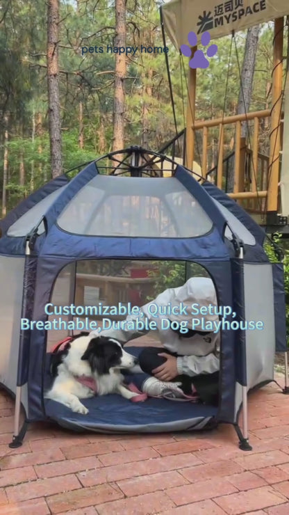 Breathable Customizable Outdoor Quick-Setup Foldable Playpen Tent for Pets & Kids | Portable, Anti-Bite, Visual Dog Tent for Indoor & Outdoor Use