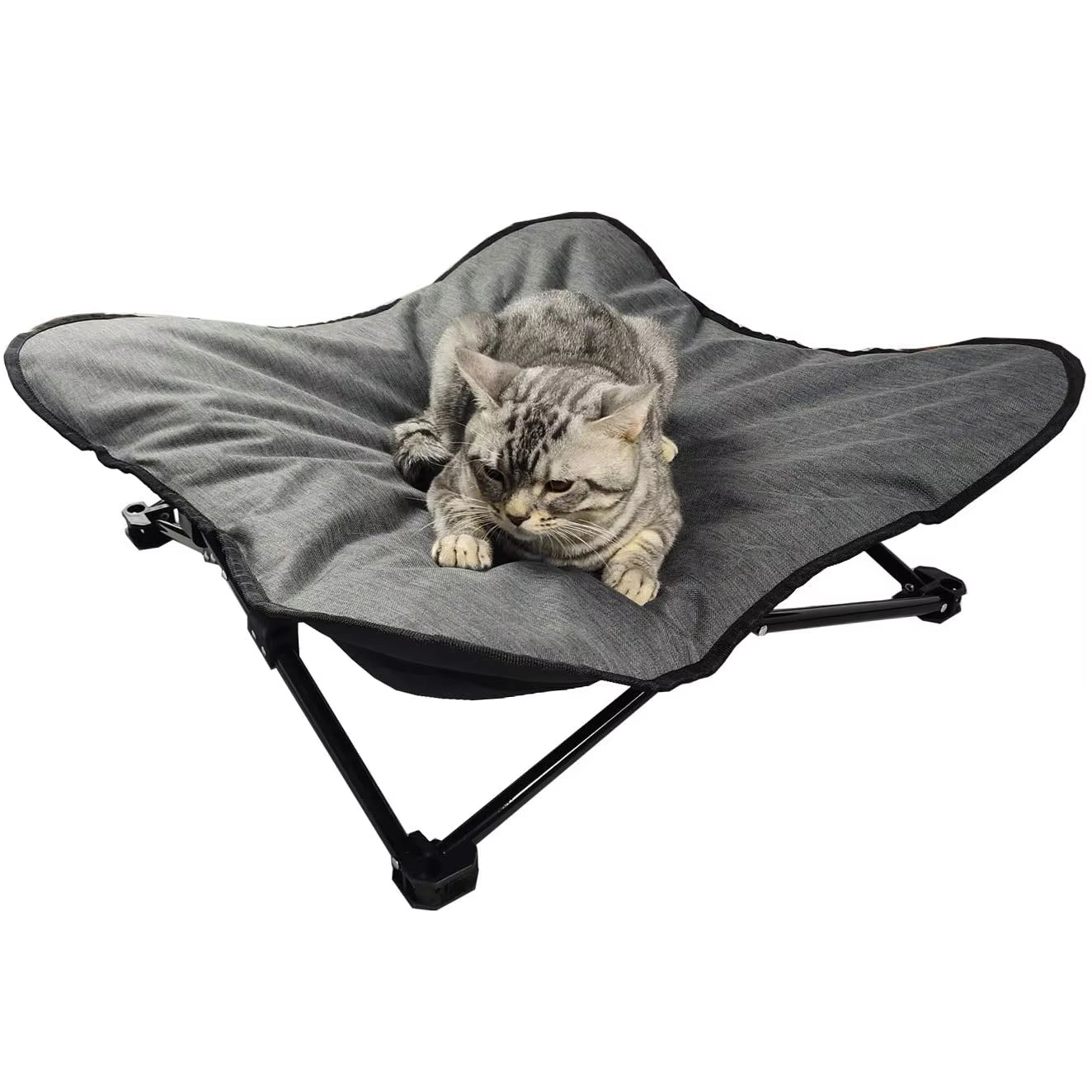 Foldable Elevated Dog Bed | Washable Oxford Cloth Pet Cot | Sturdy Iron Frame Dog Lounger for Indoor & Outdoor Use