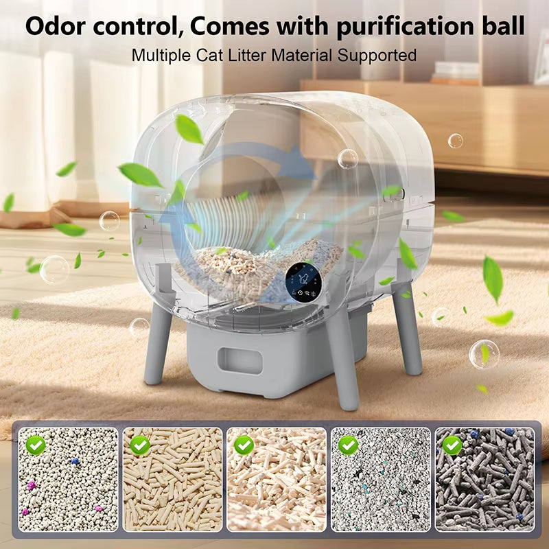 Smart Automatic Cat Litter Box | Self-Cleaning Large Cat Toilet | APP Remote Control &amp; Hygiene Monitoring