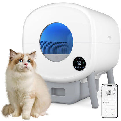 Smart Automatic Cat Litter Box | Self-Cleaning Large Cat Toilet | APP Remote Control &amp; Hygiene Monitoring