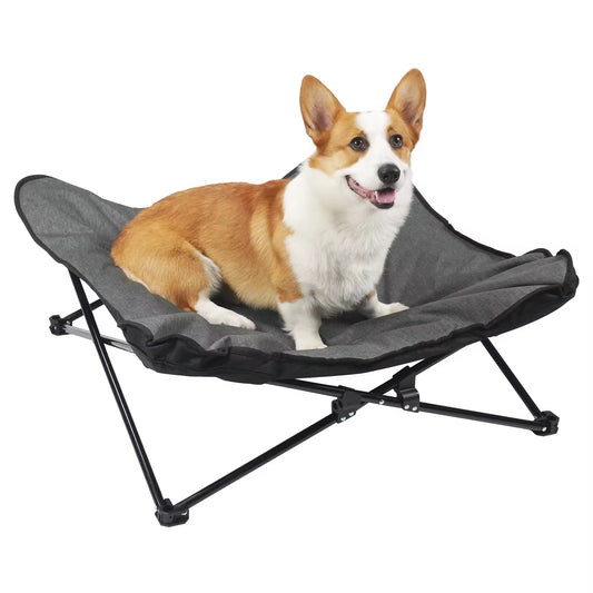 Foldable Elevated Dog Bed | Washable Oxford Cloth Pet Cot | Sturdy Iron Frame Dog Lounger for Indoor & Outdoor Use