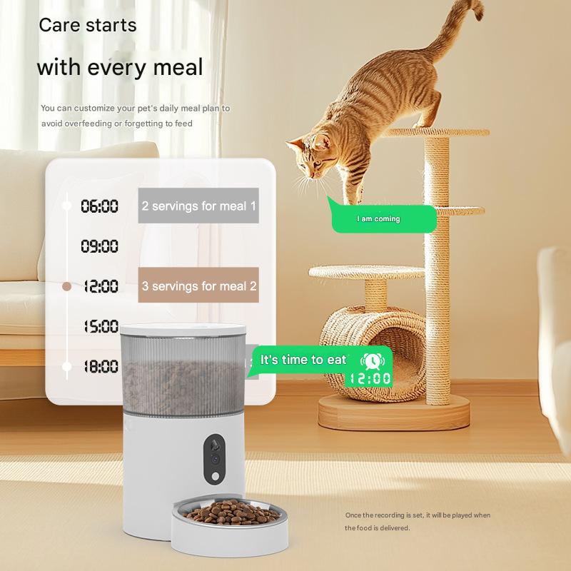 Automatic Pet Feeder with HD Camera & Voice | Smart Cat & Dog Feeder | APP Control, Scheduled Feeding, 3L Large Capacity