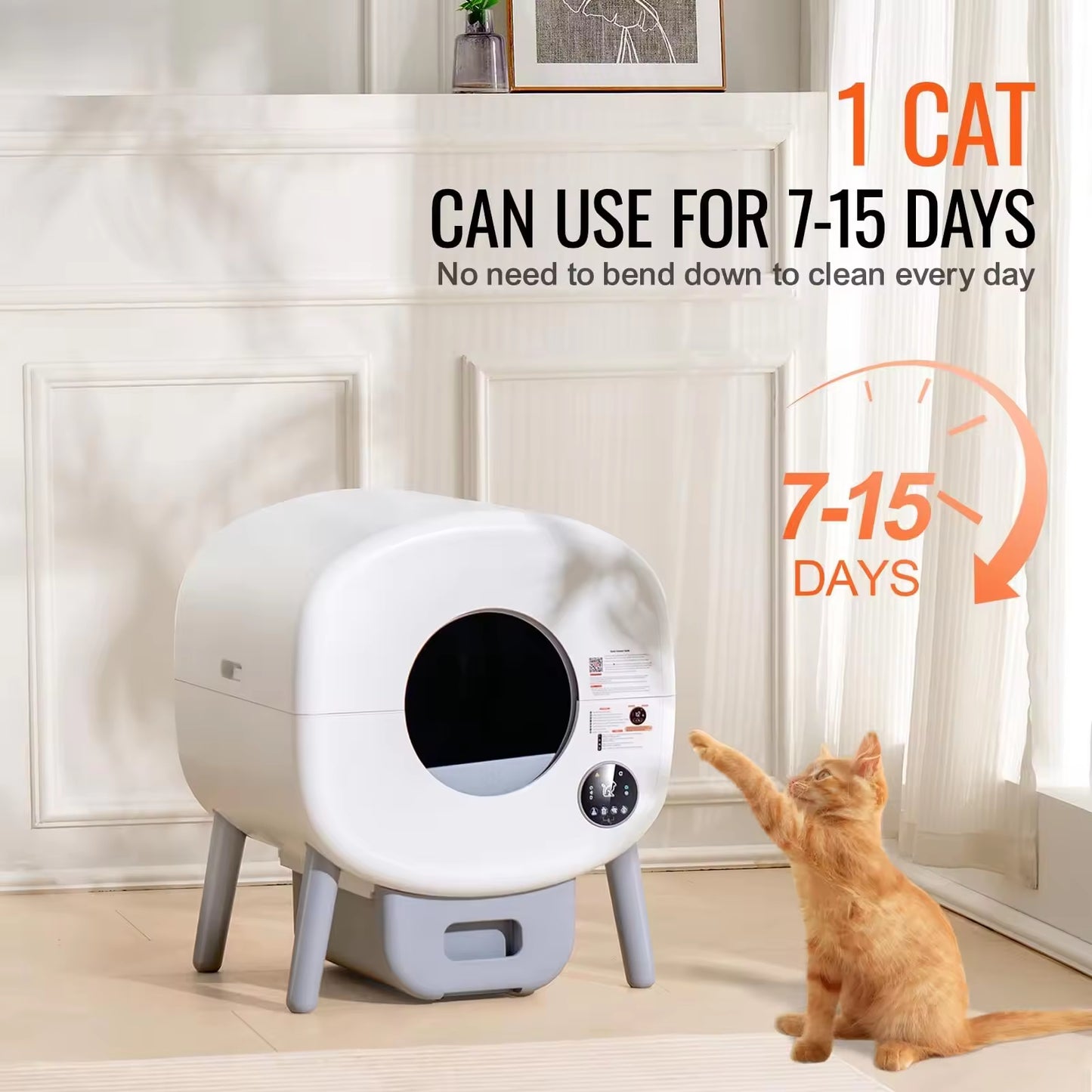 Smart Automatic Cat Litter Box | Self-Cleaning Large Cat Toilet | APP Remote Control &amp; Hygiene Monitoring